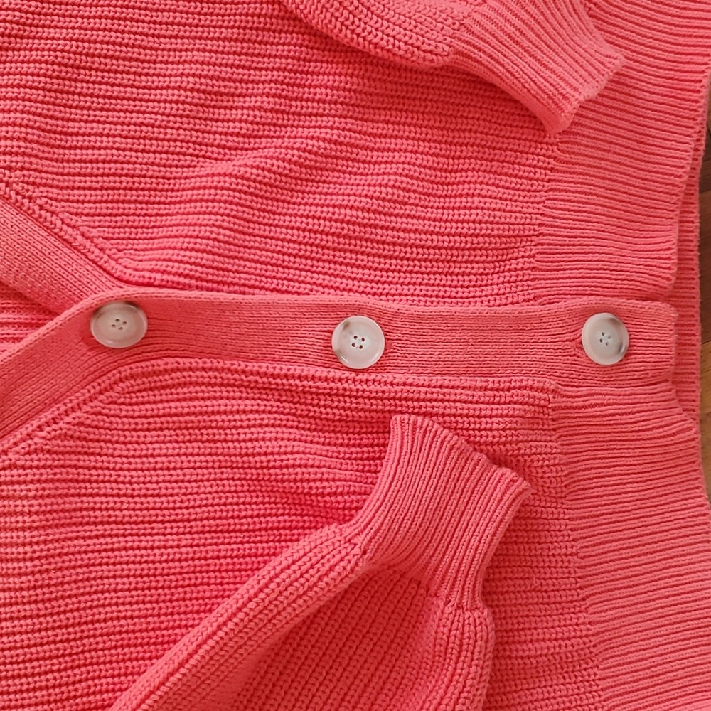 Coral Cropped Cardigan Sweater - Picture 2 of 3
